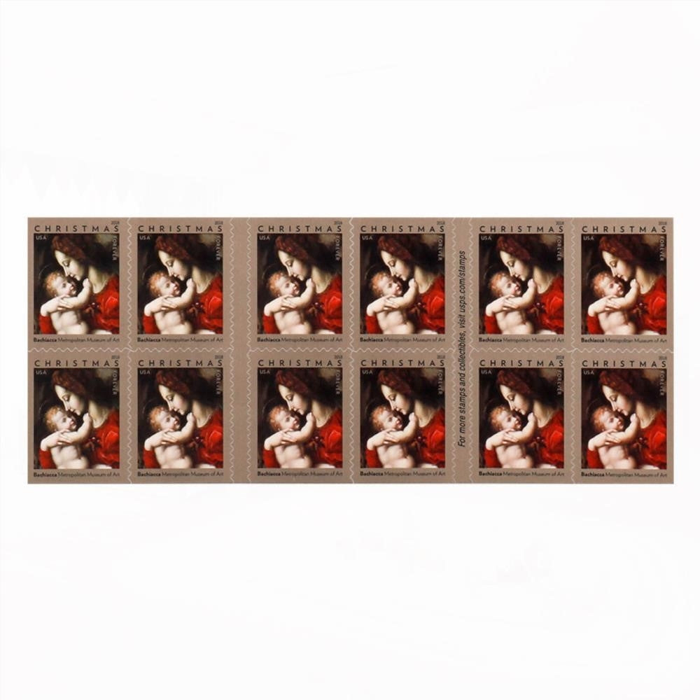 100Pcs 2018 First-Class Forever Stamp - Madonna and Child by Bachiacca
