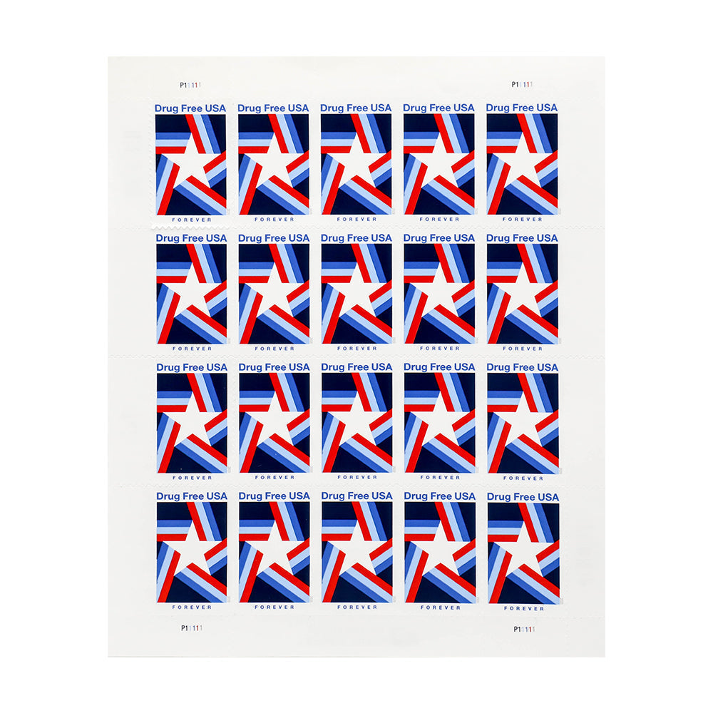 100Pcs 2020 US Drug Free Forever Stamps