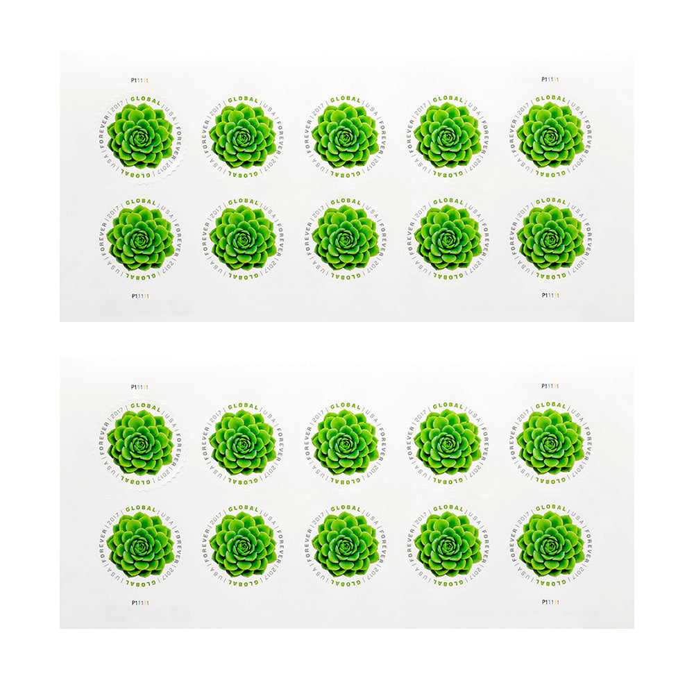 100Pcs 2017 USA Global Succulents Forever Stamps