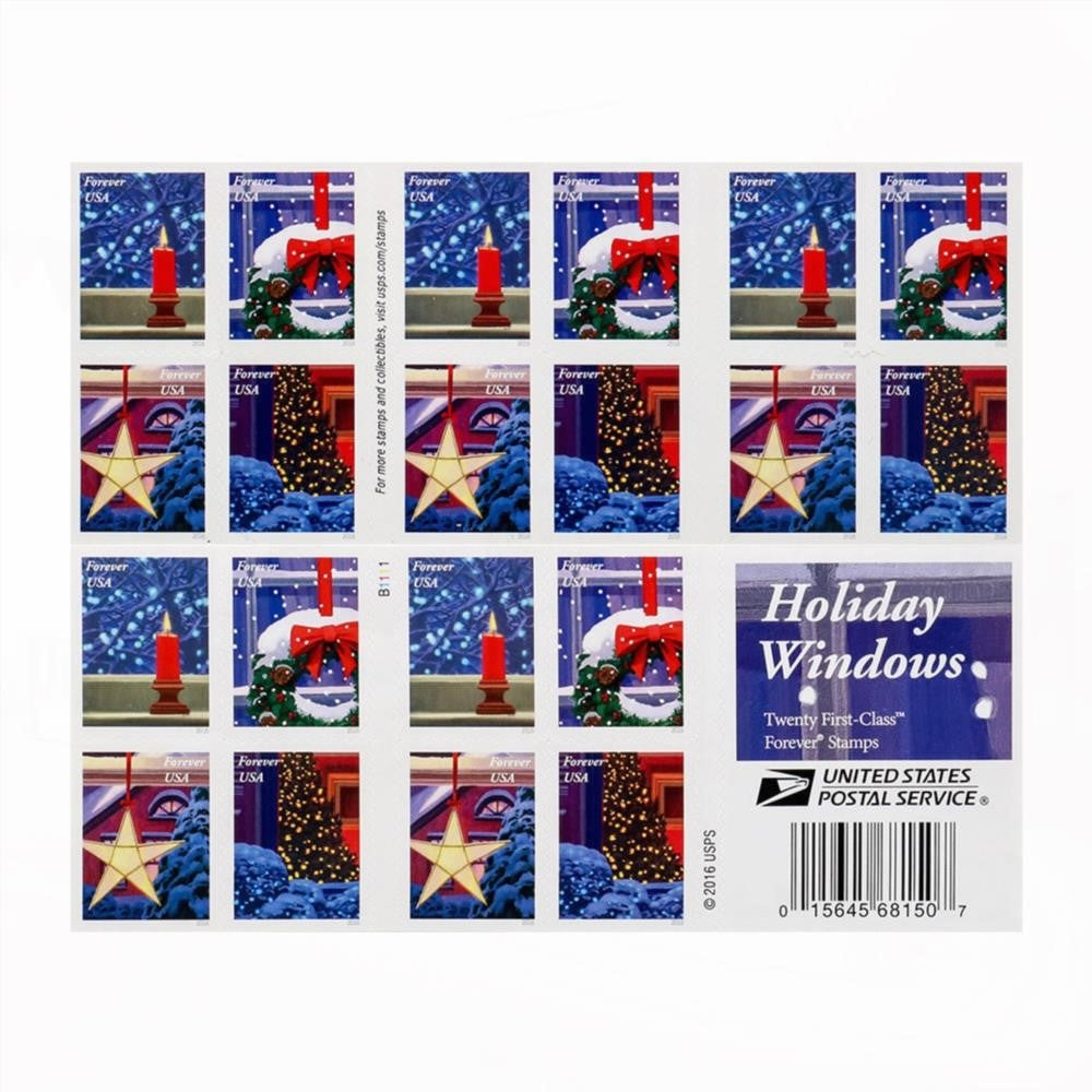 100Pcs 2016 US Christmas Candle Forever Stamps Booklet
