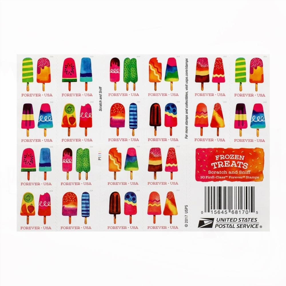 100Pcs U.S. 2018 Frozen Treats Forever Stamps