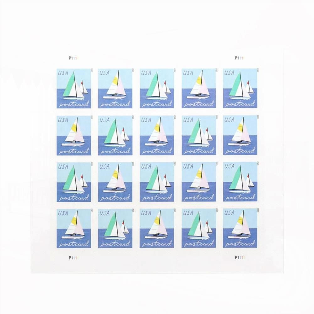 100Pcs 2023 US Sailboats Postcard Forever First-Class Postage Stamps