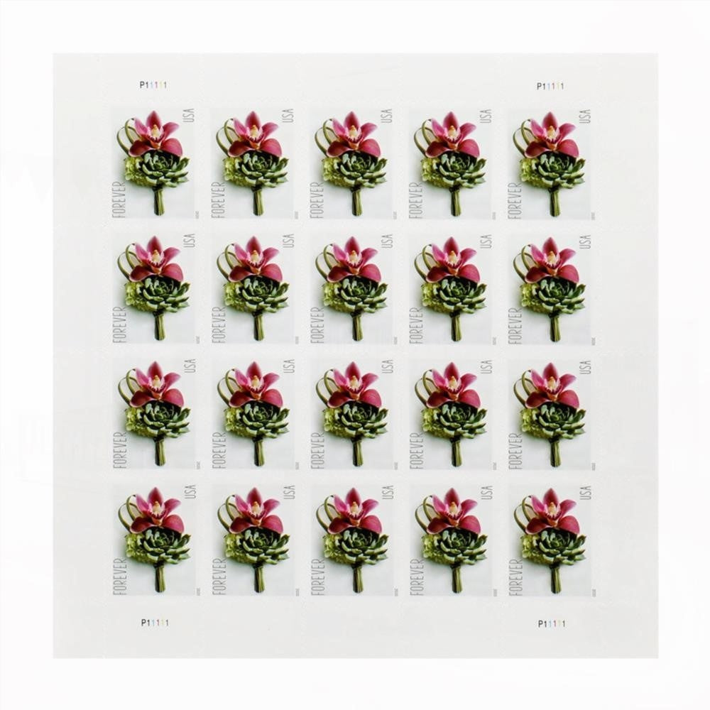 100Pcs 2020 U.S. Contemporary Boutonniere Forever Stamps