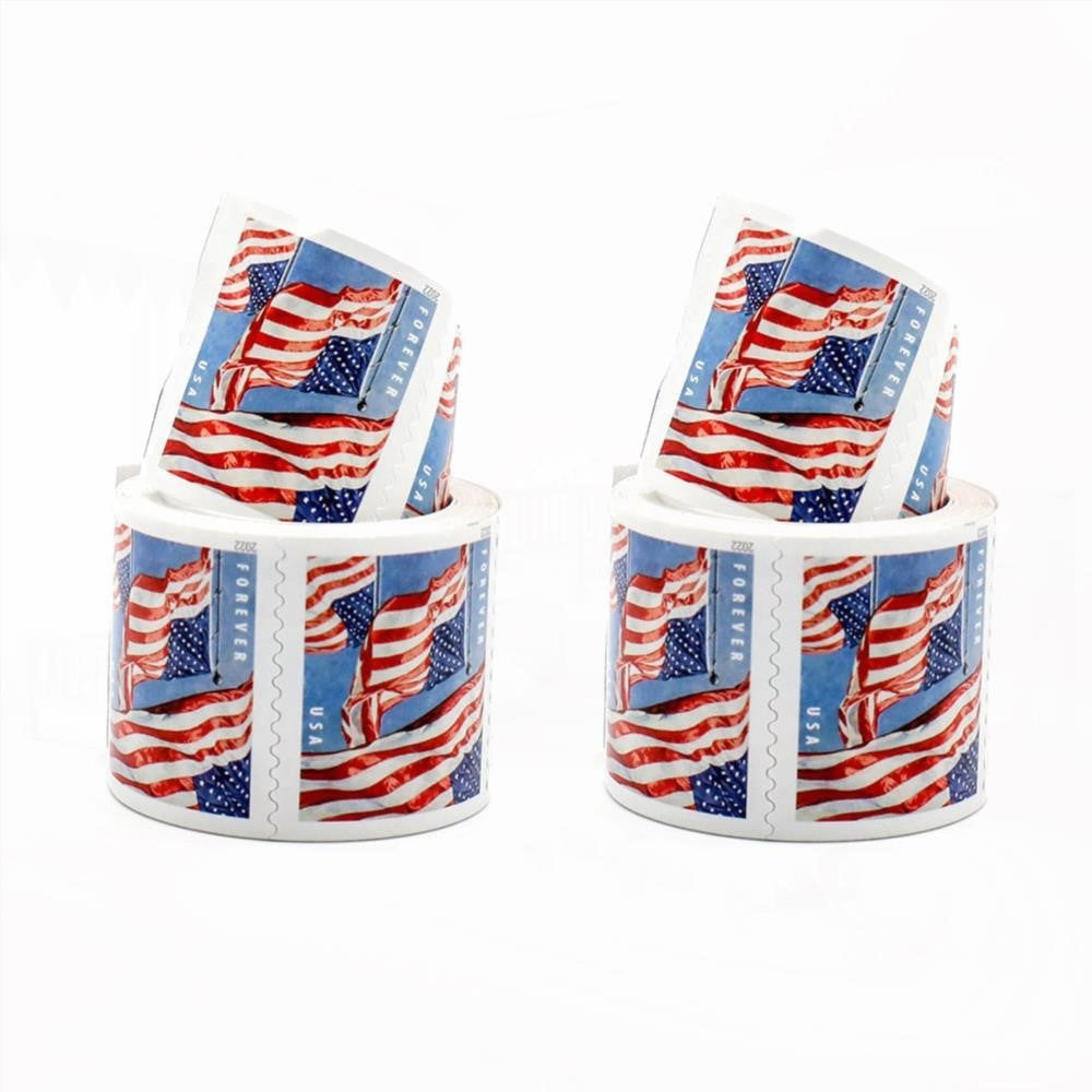 100Pcs 2022 U.S Flag Forever Stamps Roll
