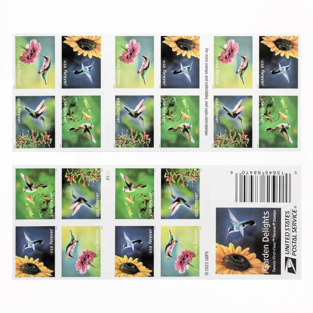 100Pcs 2024 Garden Delights Forever First Class Postage Stamps