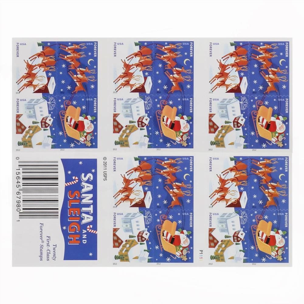 100Pcs 2012 First-Class Forever Stamp - Contemporary Christmas: Reindeer in Flight