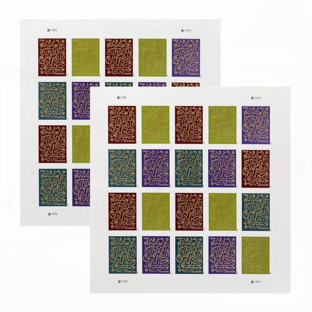 100Pcs 2020 USA Thank You Stamps Forever