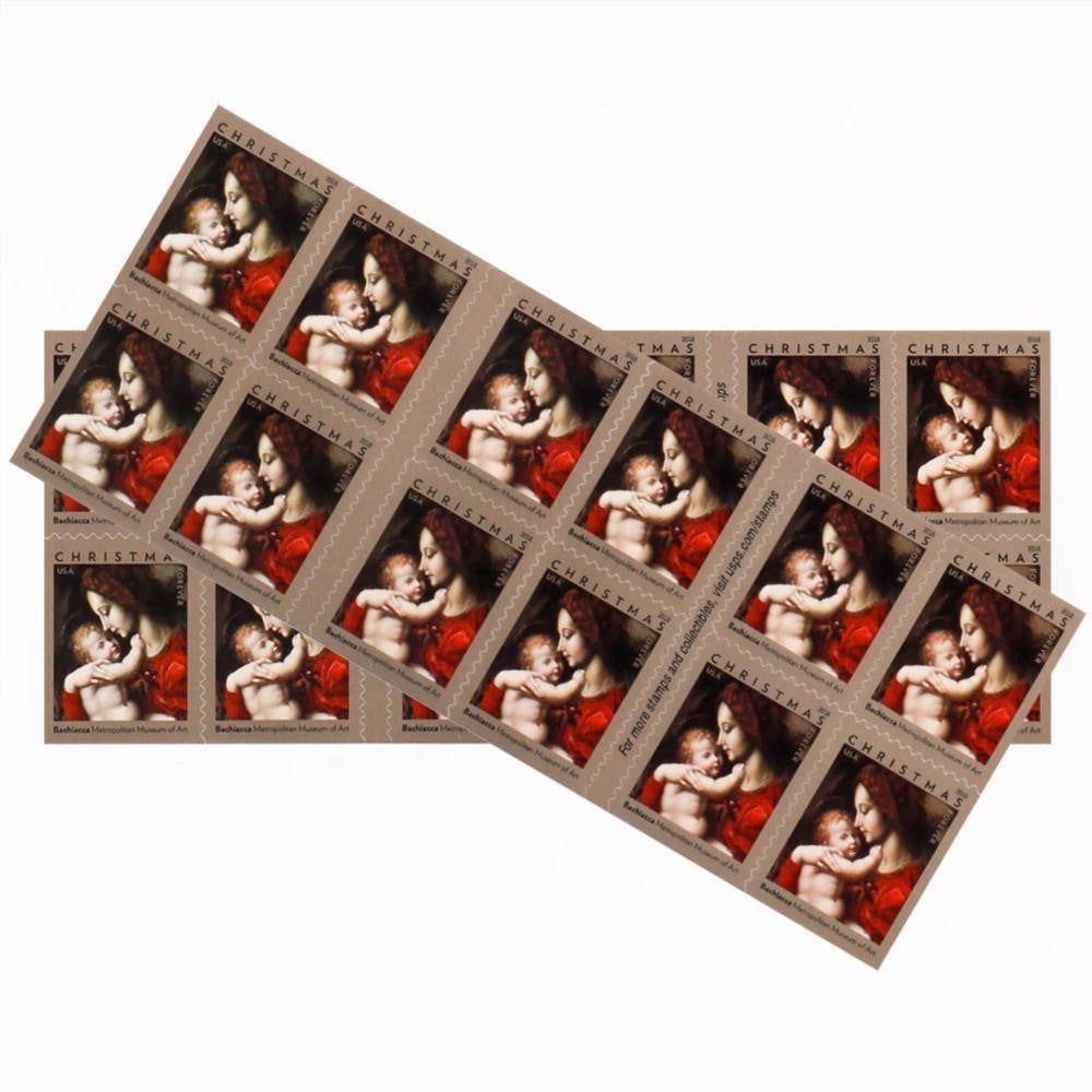 100Pcs 2018 First-Class Forever Stamp - Madonna and Child by Bachiacca