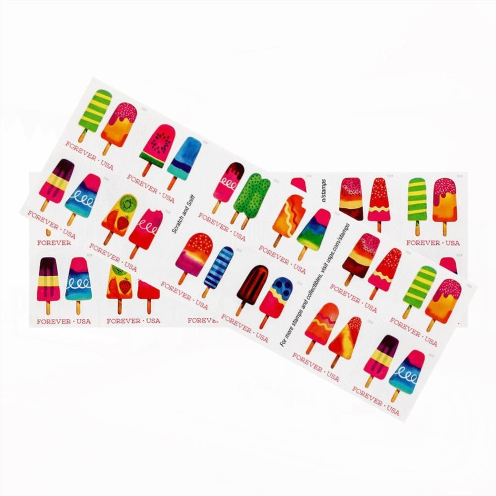 100Pcs U.S. 2018 Frozen Treats Forever Stamps