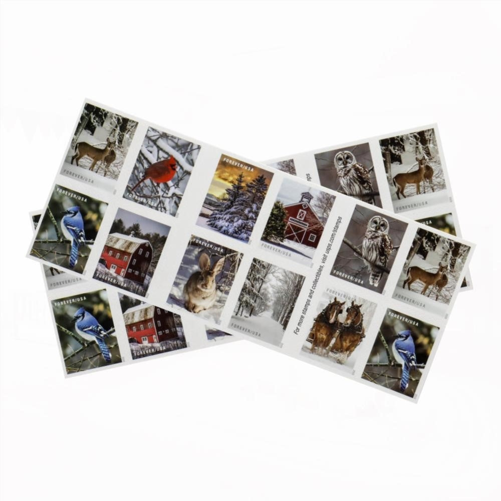100Pcs 2020 US 'Winter Scenes' Forever Postage Stamps