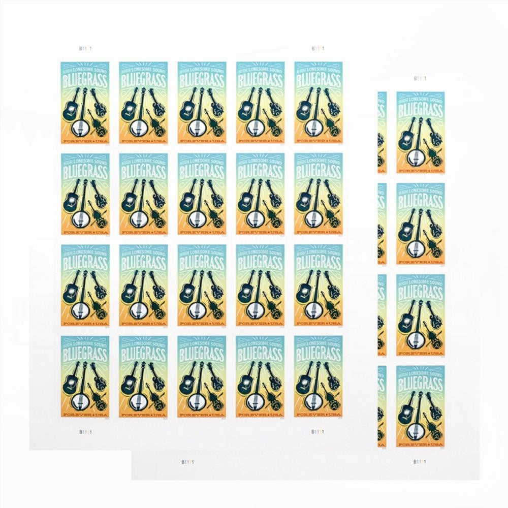 100Pcs 2024 US New Bluegrass First Class Forever Postage Stamp