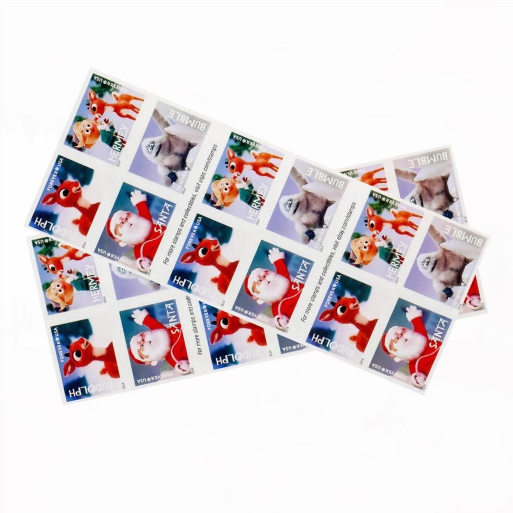 100Pcs 2014 US First-Class Forever Stamp - Rudolph the Red-Nosed Reindeer