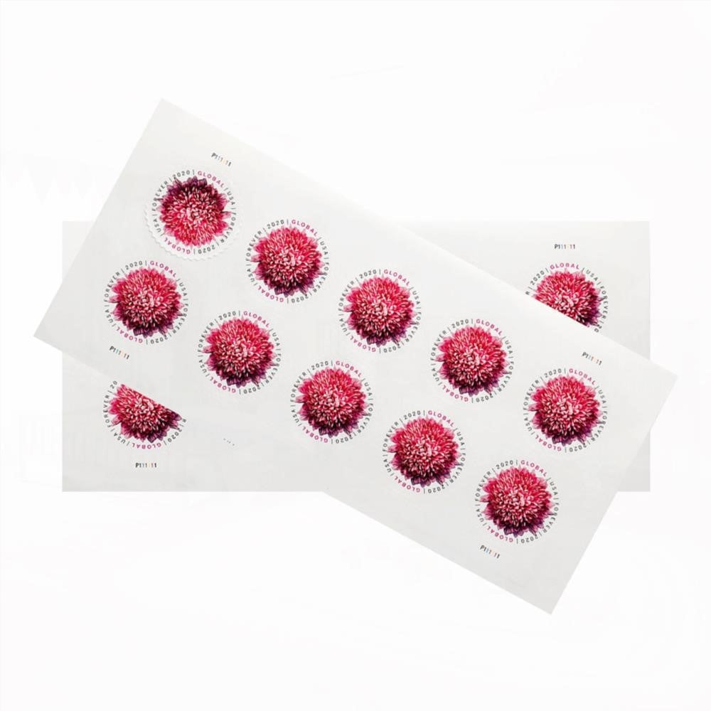 100Pcs 2020 US Global Chrysanthemum Forever Stamps