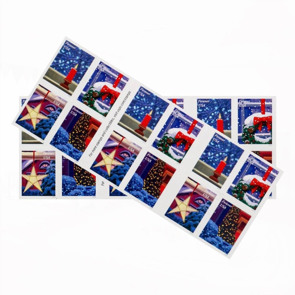 100Pcs 2016 US Christmas Candle Forever Stamps Booklet