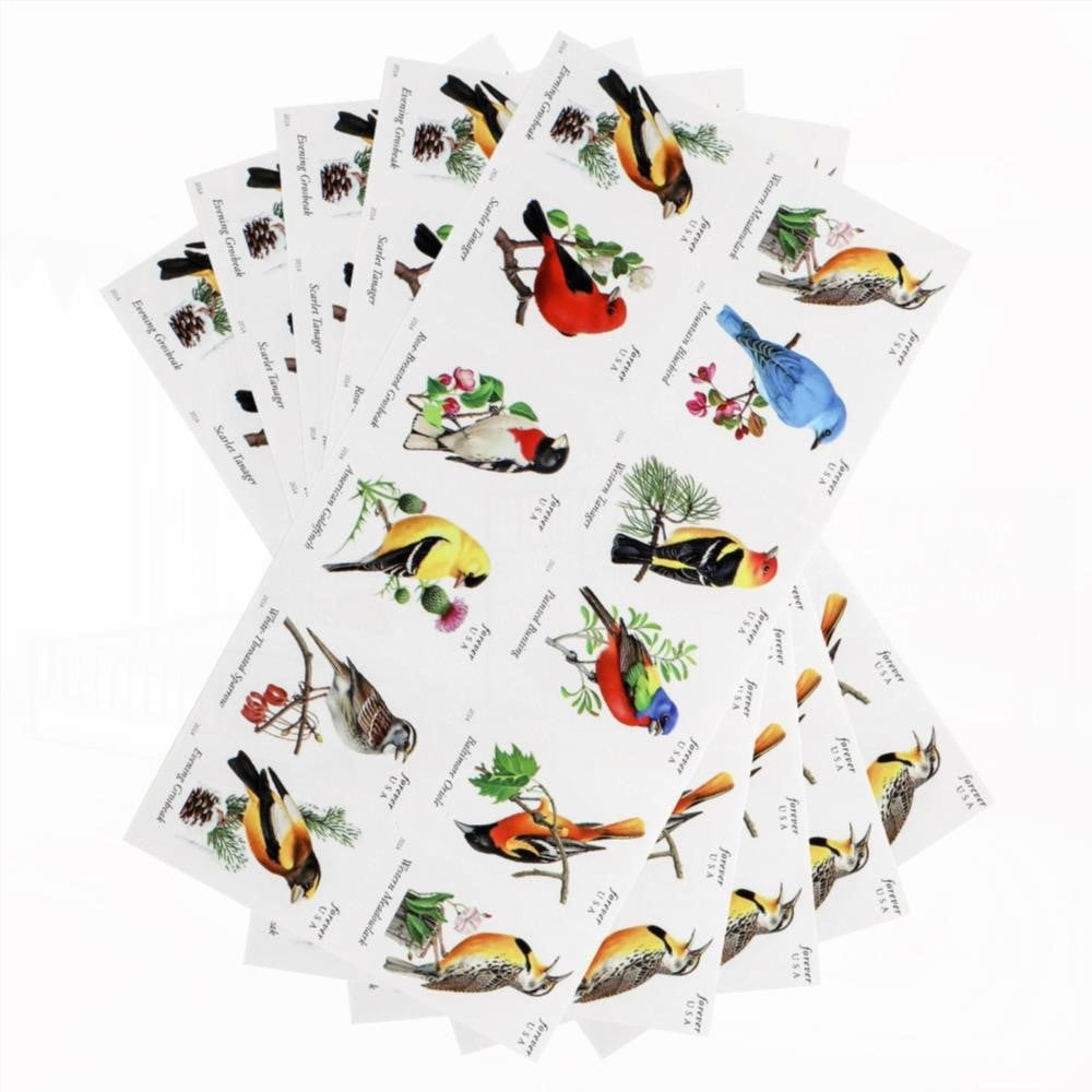 100Pcs 2014 US Imperforate Songbirds Forever First Class Postage Stamps