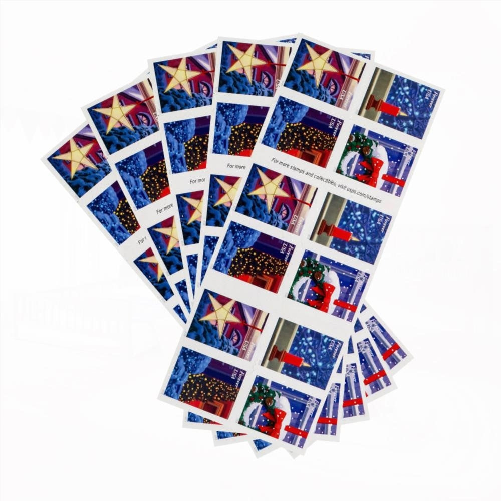 100Pcs 2016 US Christmas Candle Forever Stamps Booklet