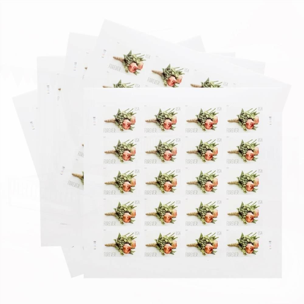 100Pcs 2017 First-Class Forever Stamp - Wedding Series: Celebration Boutonniere