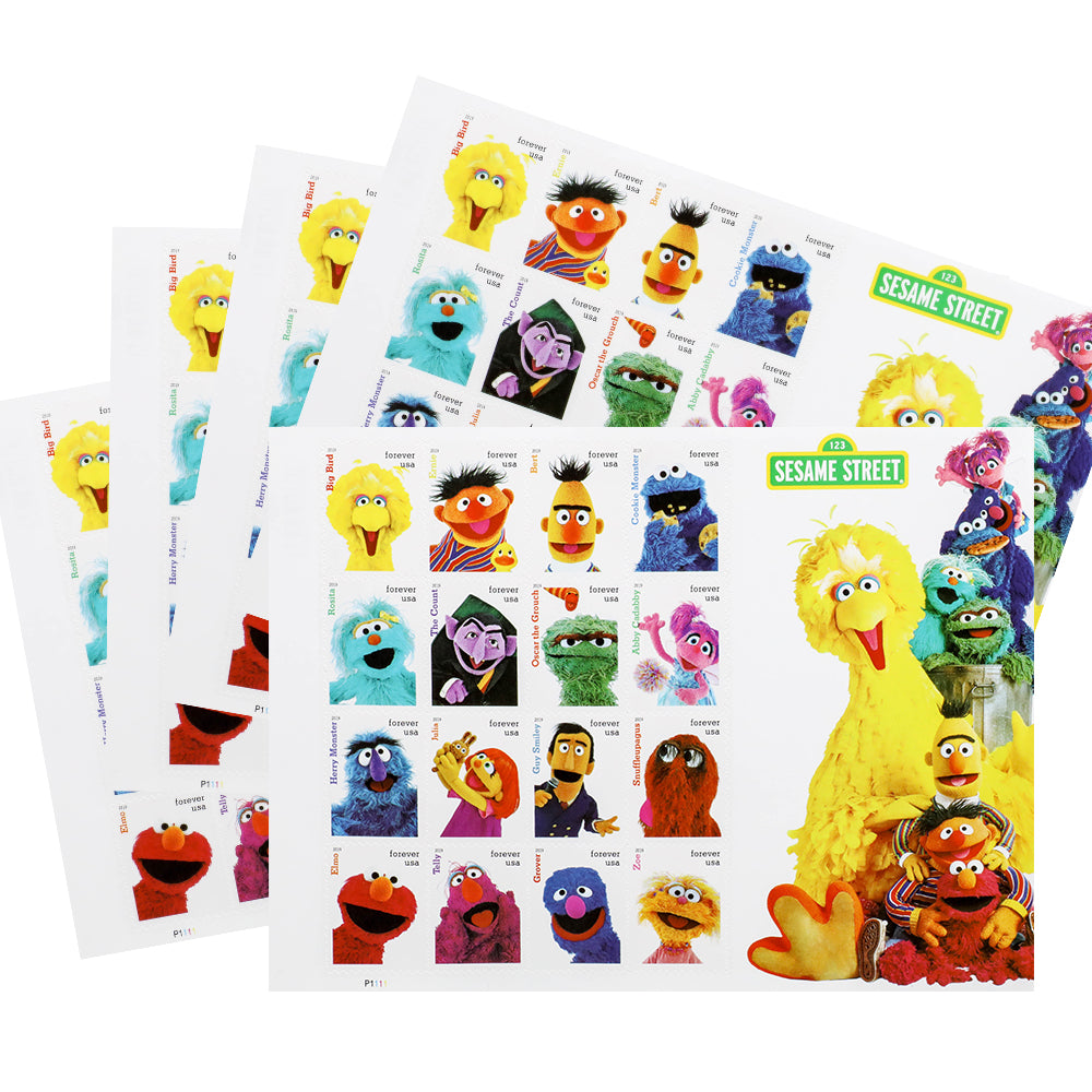 80Pcs 2019 First-Class Forever Stamp - Sesame Street: Cookie Monster