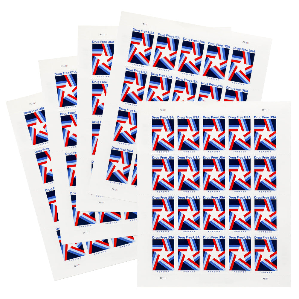 100Pcs 2020 US Drug Free Forever Stamps