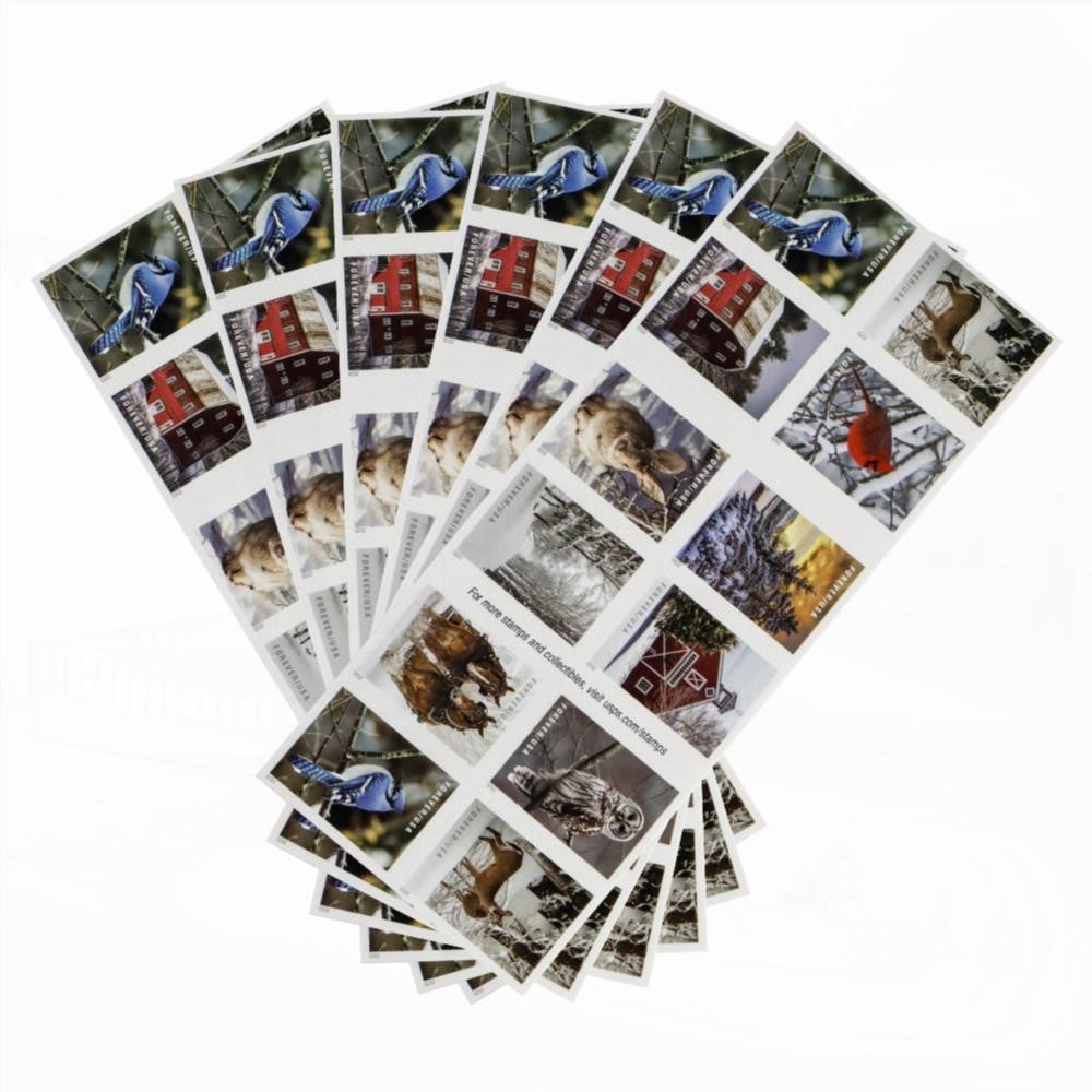 100Pcs 2020 US 'Winter Scenes' Forever Postage Stamps