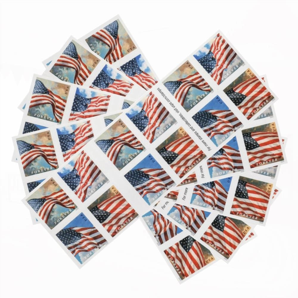 100Pcs 2024 U.S. Flags Forever Stamps Booklets