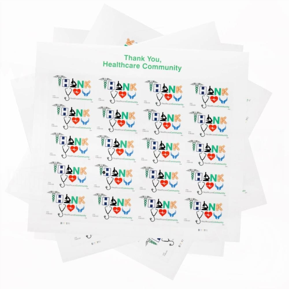 100Pcs 2024 US Thank You, Healthcare Community First Class Forever Stamps