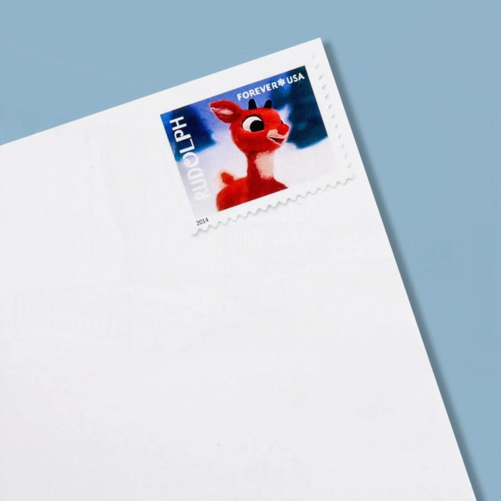 100Pcs 2014 US First-Class Forever Stamp - Rudolph the Red-Nosed Reindeer