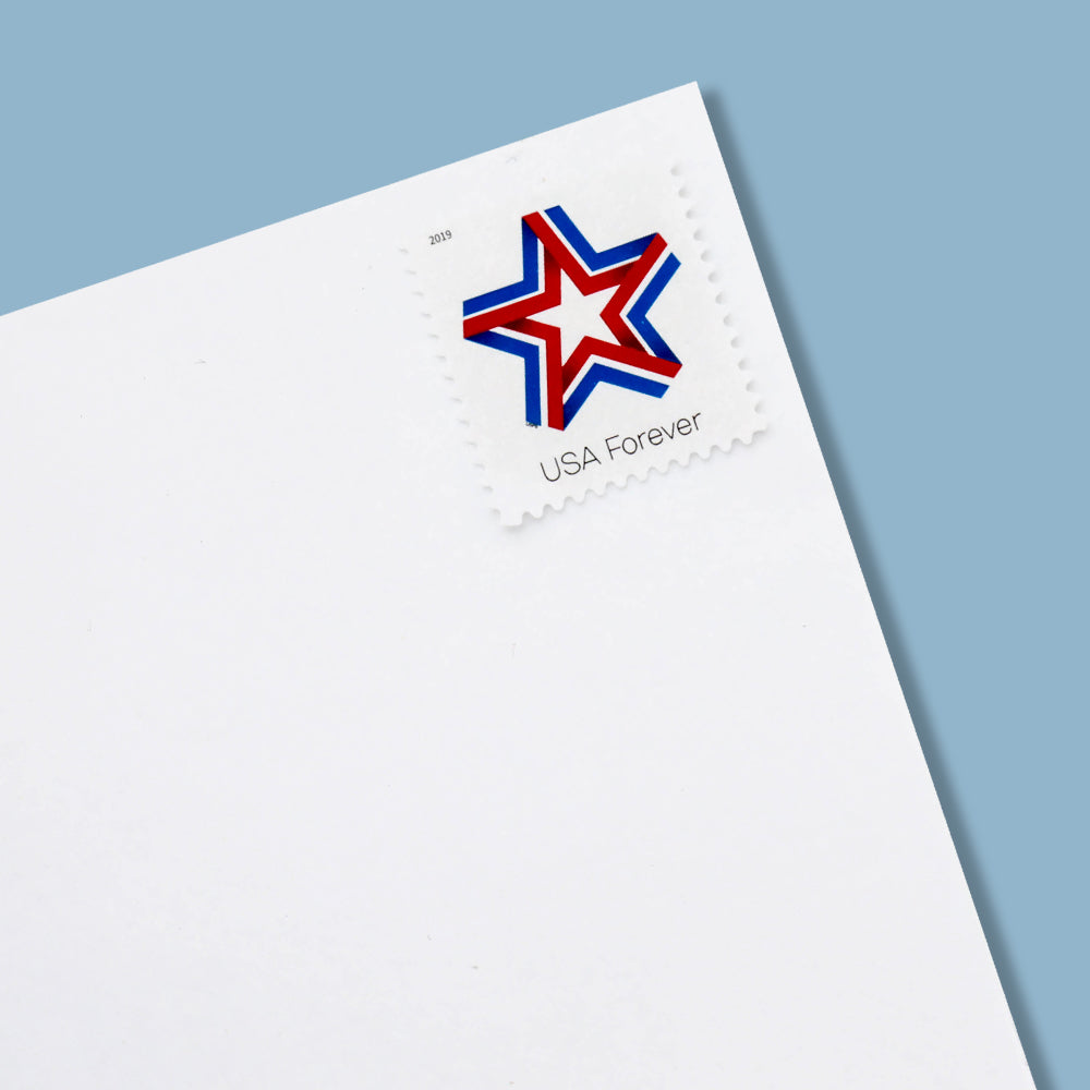 100Pcs 2019 USA Star Ribbon Forever Stamps