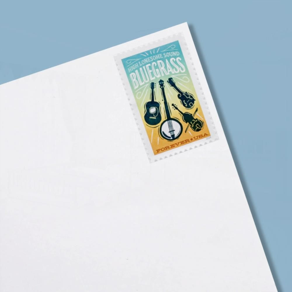 100Pcs 2024 US New Bluegrass First Class Forever Postage Stamp