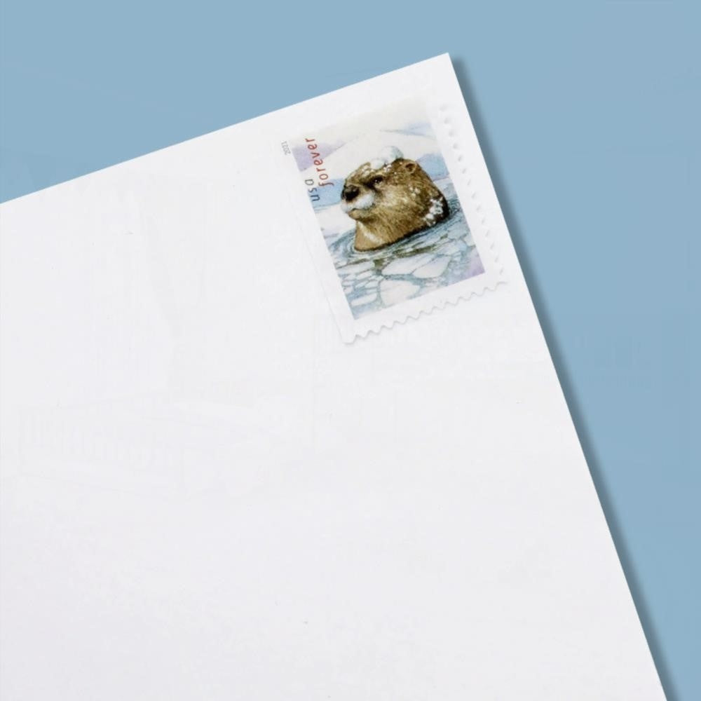 100Pcs US 2021 Otters in Snow Forever Stamps