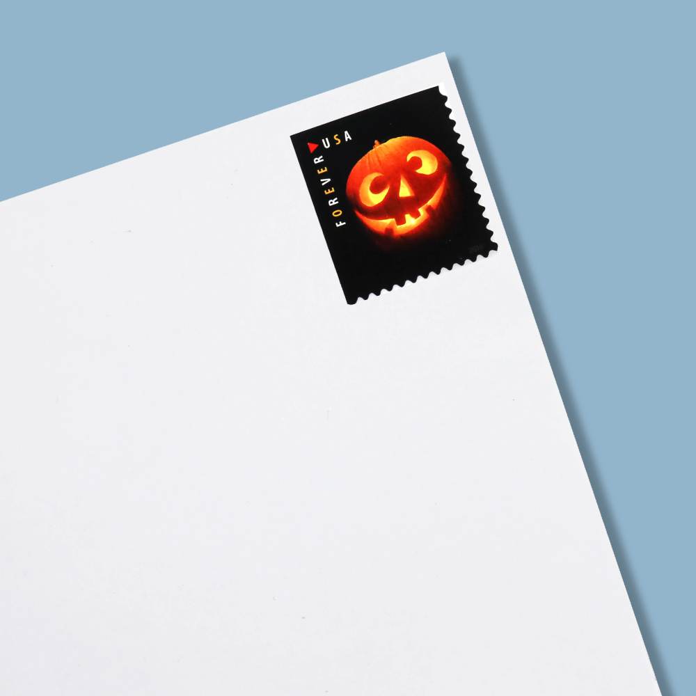 100Pcs 2016 First-Class Forever Stamp - Jack-O'-Lanterns: Round Eyes and Four Teeth