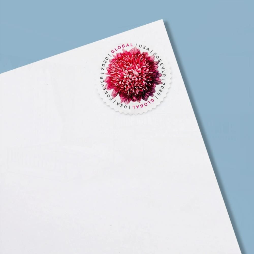100Pcs 2020 US Global Chrysanthemum Forever Stamps