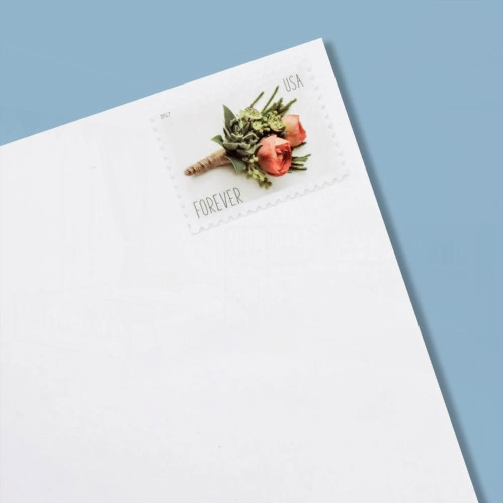 100Pcs 2017 First-Class Forever Stamp - Wedding Series: Celebration Boutonniere